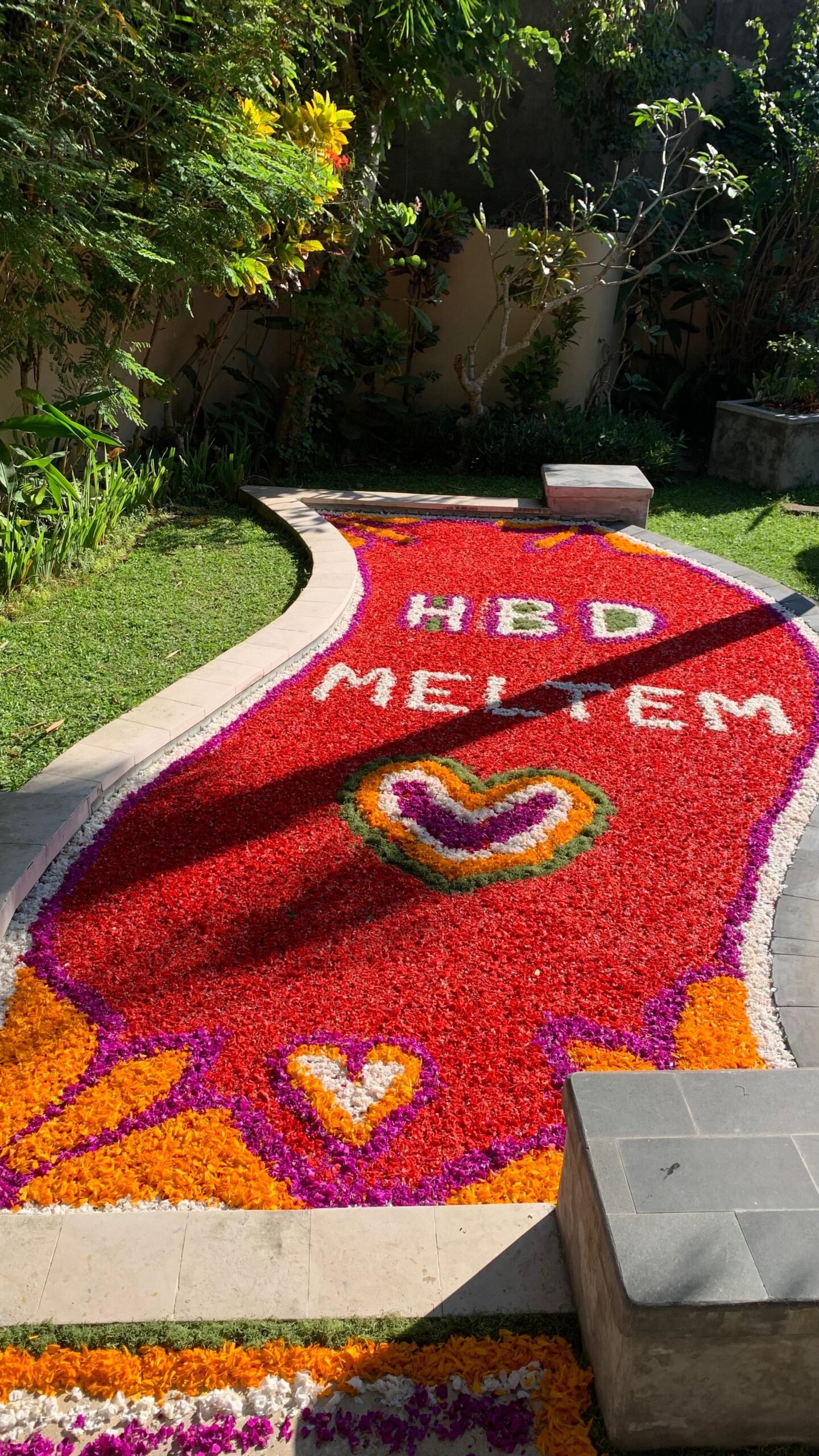 Colorful flower arrangement for birthday