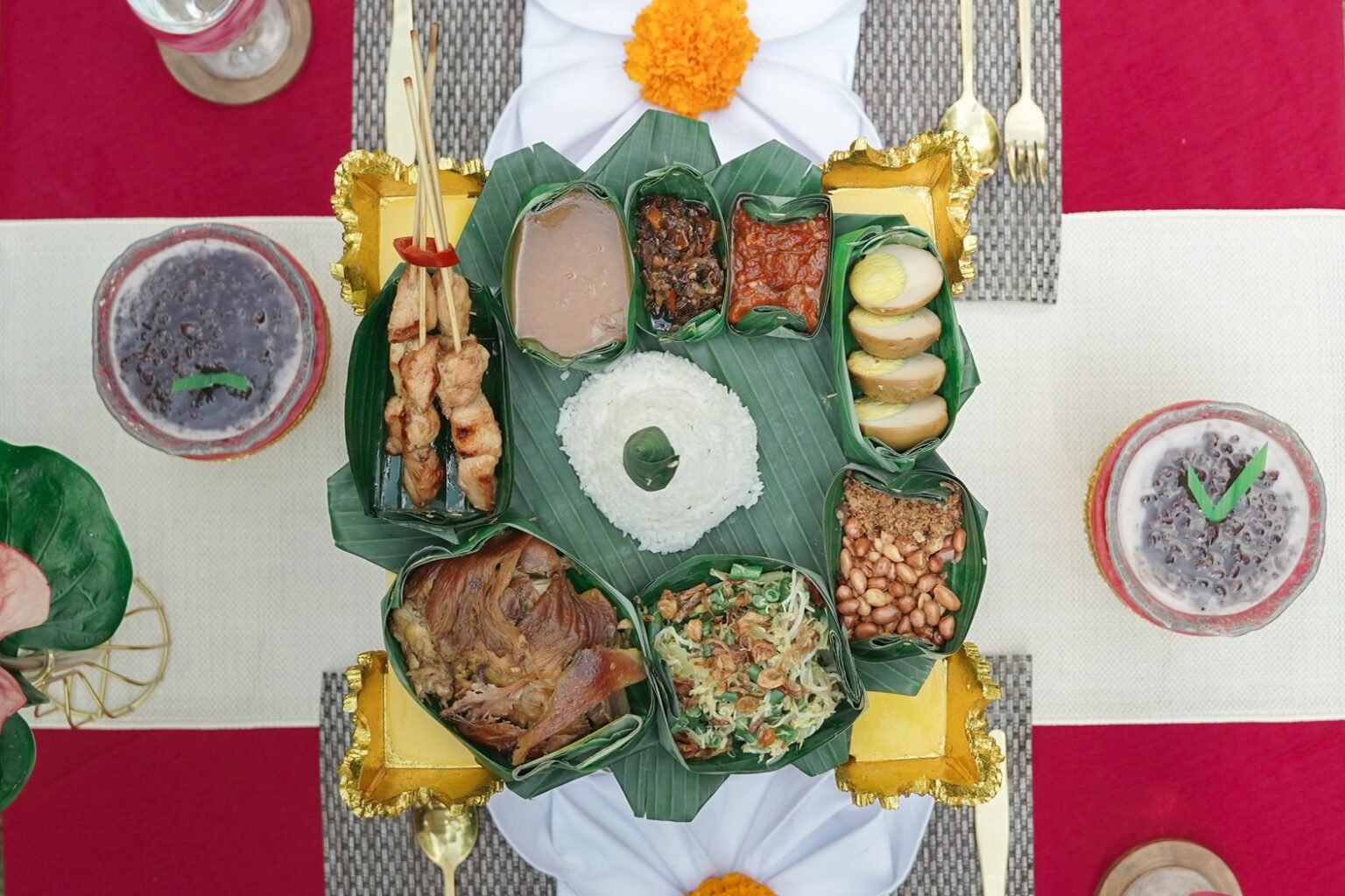 Colorful traditional food platter arrangement for romantic dinner called serenade by the stars